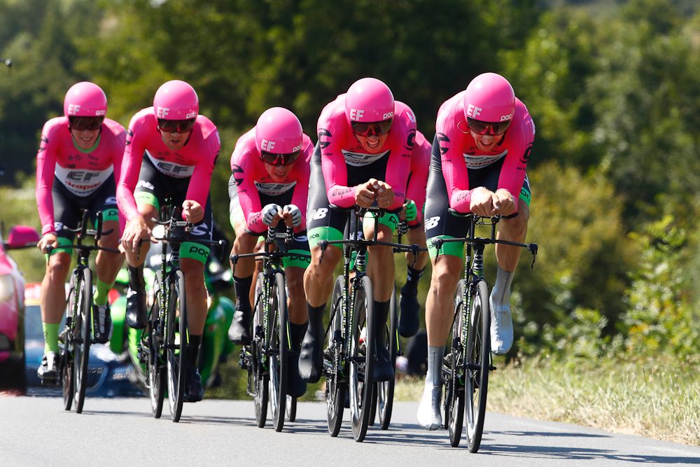 EF Education First-Drapac en route to sixth in the Tour de France team time trial