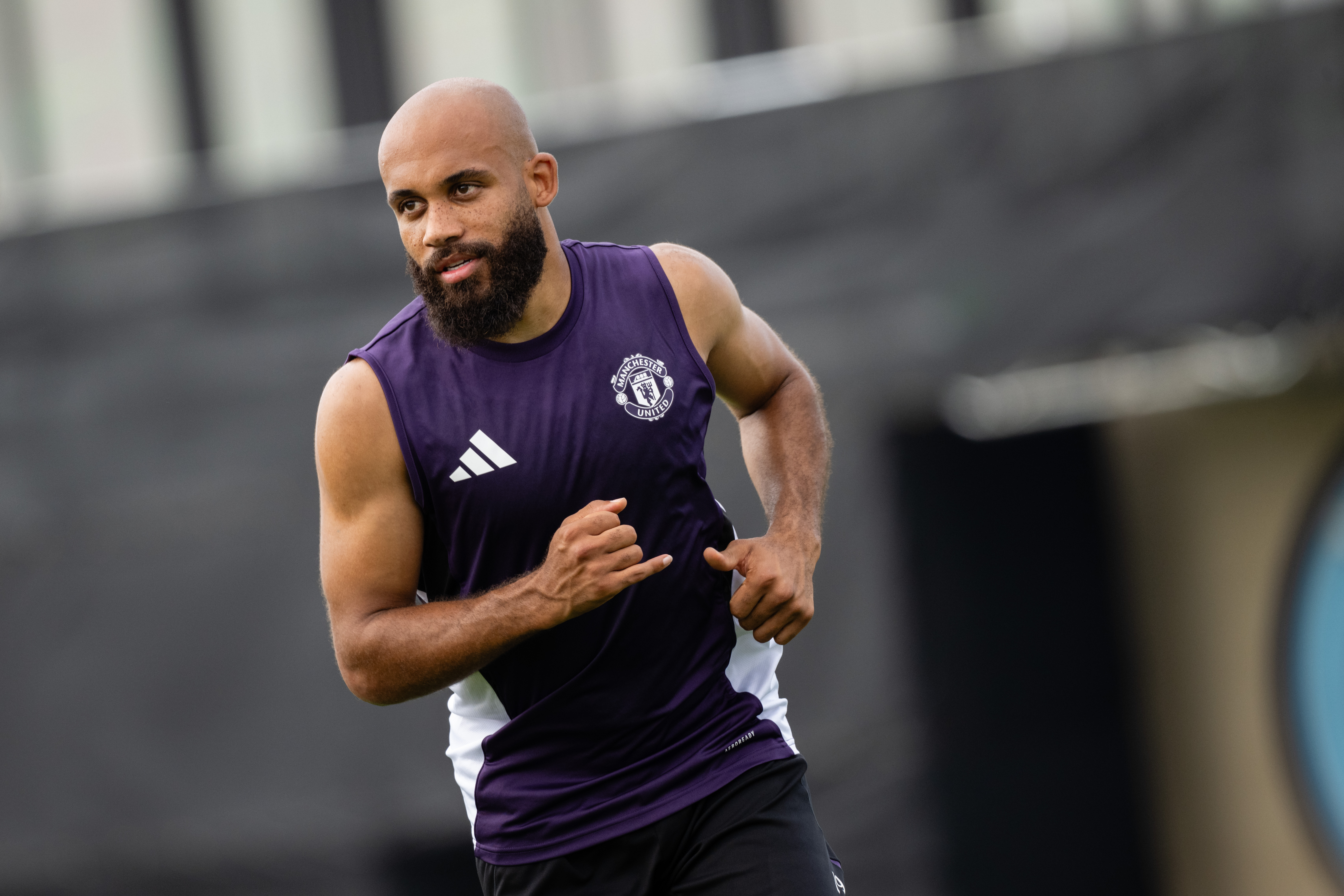 Bryan Mbeumo in pre-season training with Manchester United