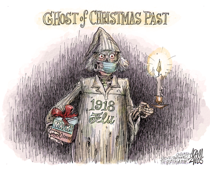 Editorial Cartoon U.S. COVID Christmas 1918 flu