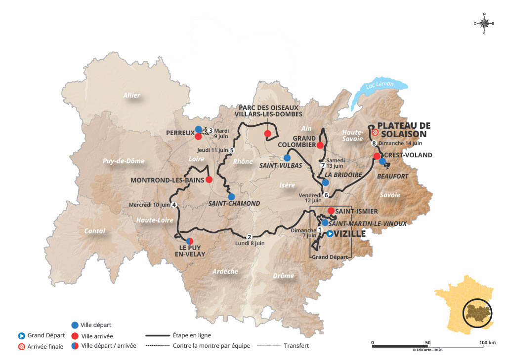 Tour Auvergne-Rh&amp;ocirc;ne-Alpes 2026