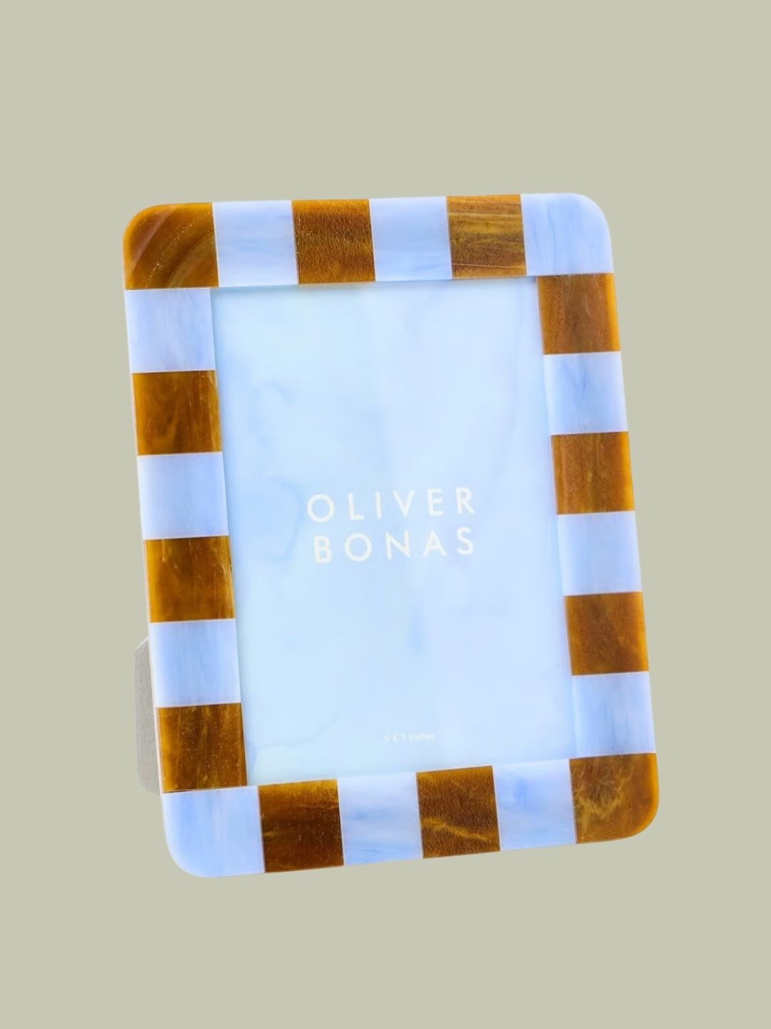 Oliver Bonas, Alyssa Blue &amp;amp; Brown Photo Frame 5x7"