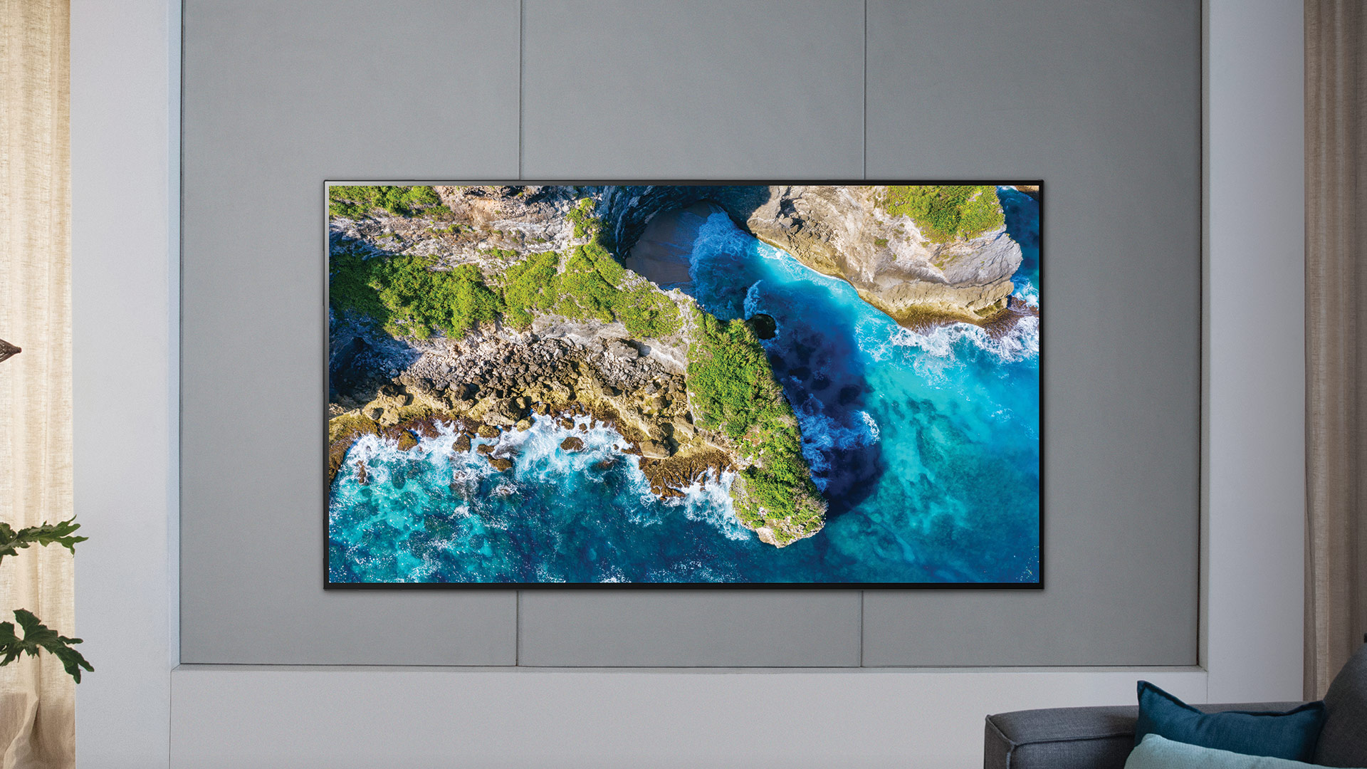 LG OLED hanging on wall