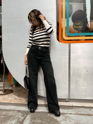 Melissa Meyers wears a classic striped Zara sweater