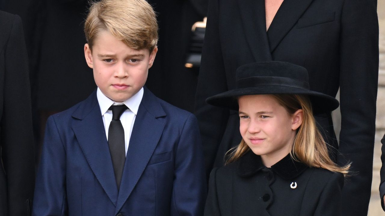 Prince George and Princess Charlotte at the Queen&#039;s funeral