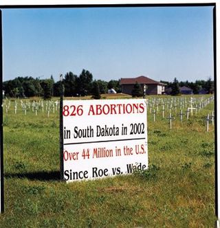 a sign with an anti-abortion message