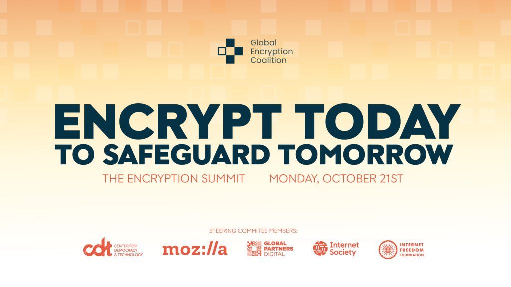 Encryption Summit event&#039;s promo image held by the Global Encryption Coalition on October 21, 2024.