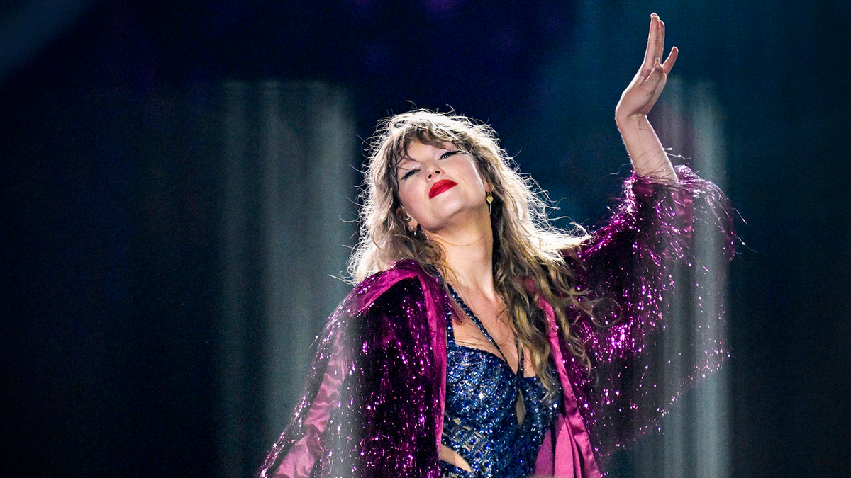 Taylor Swift performs onstage during &quot;Taylor Swift | The Eras Tour&quot; at Wembley Stadium on August 15, 2024 in London, England.