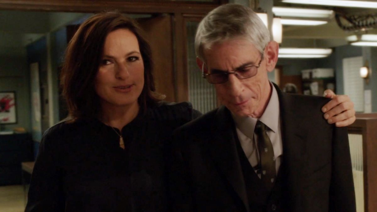 Screenshot of Mariska Hargitay and Richard Belzer on Law &amp; Order: SVU.