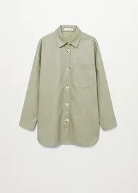 Mango oversized leather-effect overshirt | $79.99