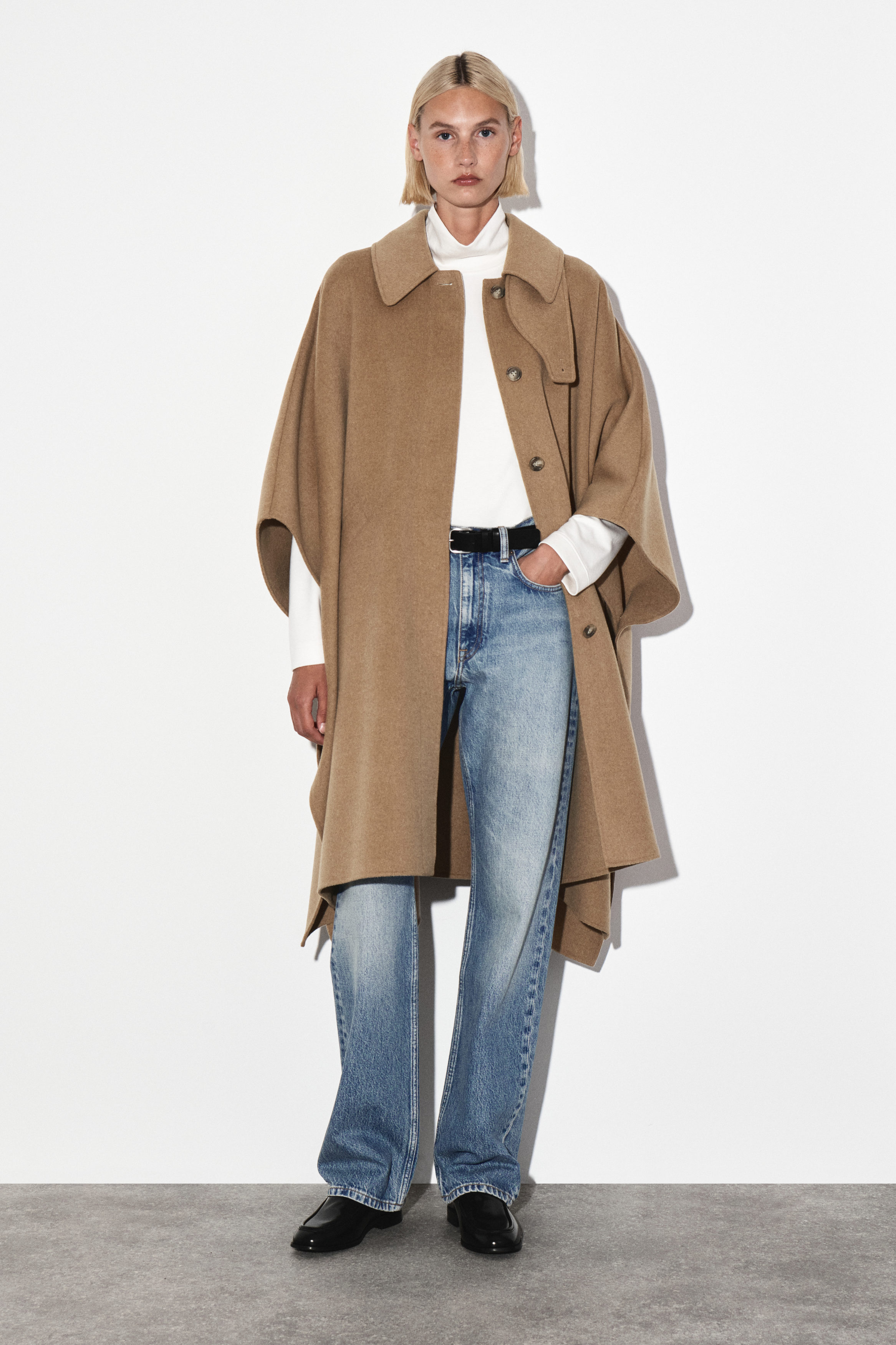 Longline Double-Faced Wool Cape