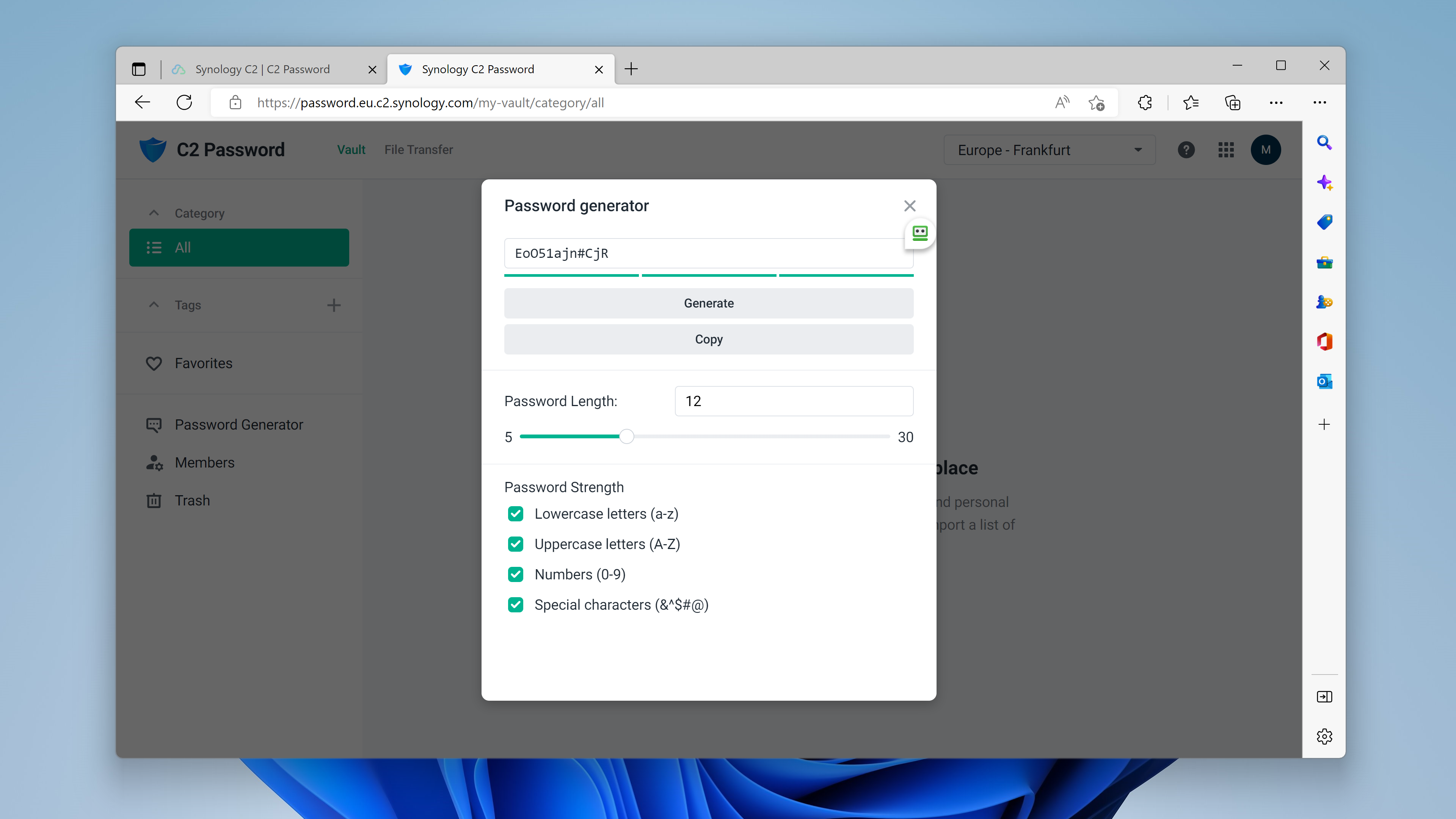 Synology C2 Password, password generator