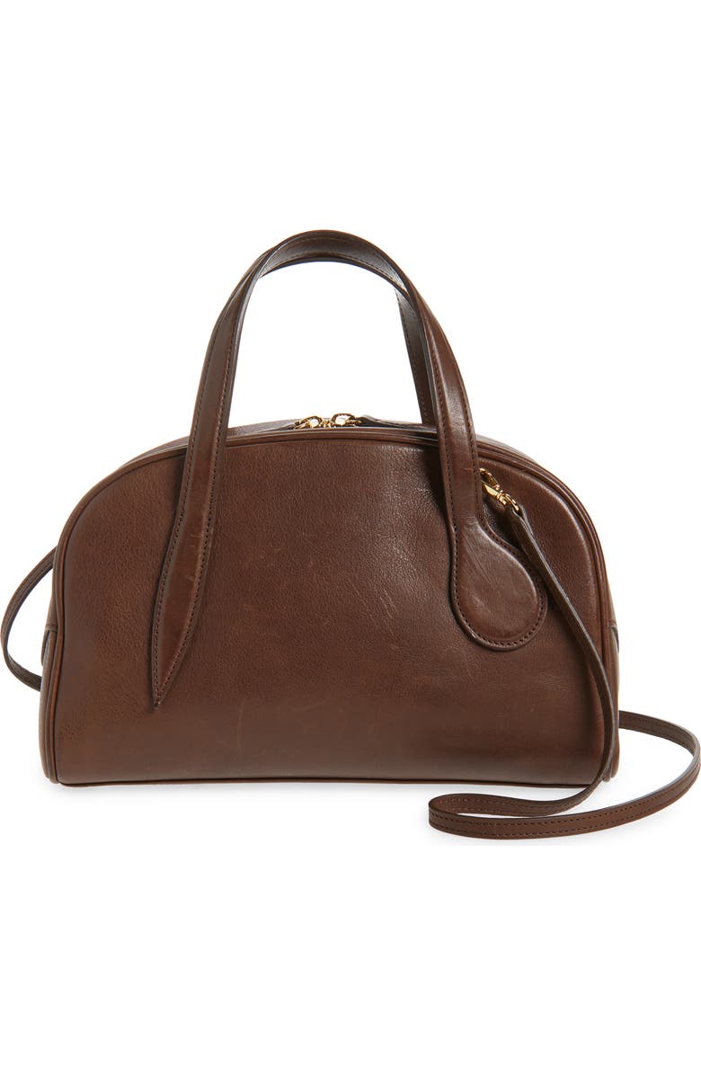 Mini Leather Bowling Crossbody Bag