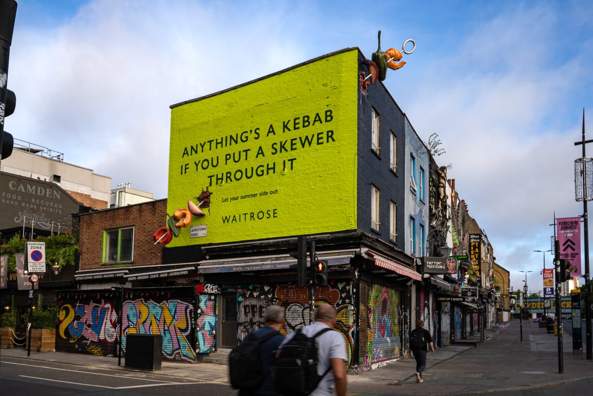 Waitrose skewer billboard ad