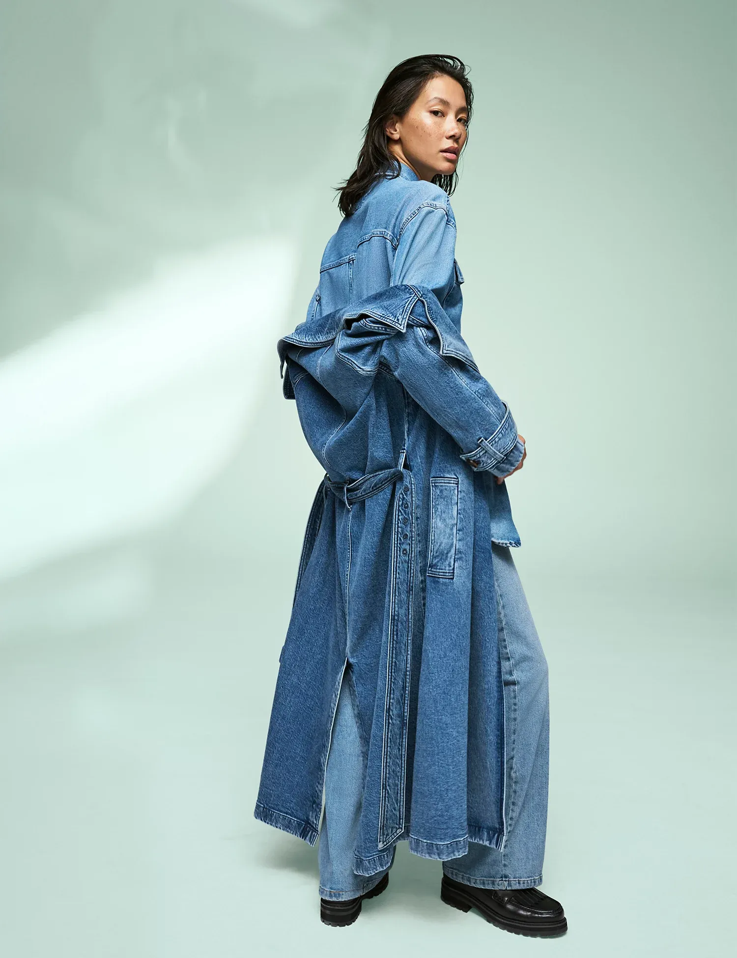 denim trench coat M&S