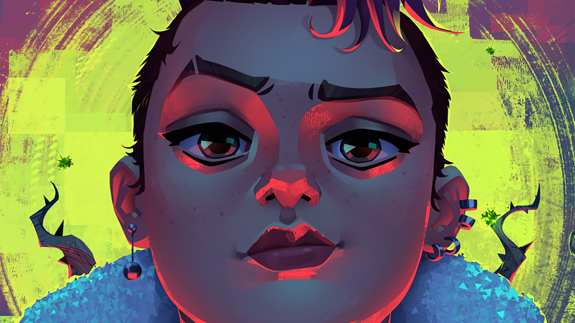 Nikki drawn in bright neon colors