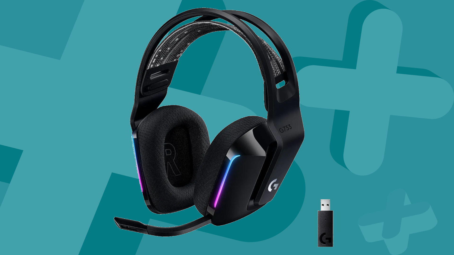 Logitech G733 on a blue background