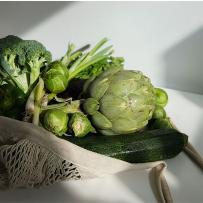 A bag of fresh groceries