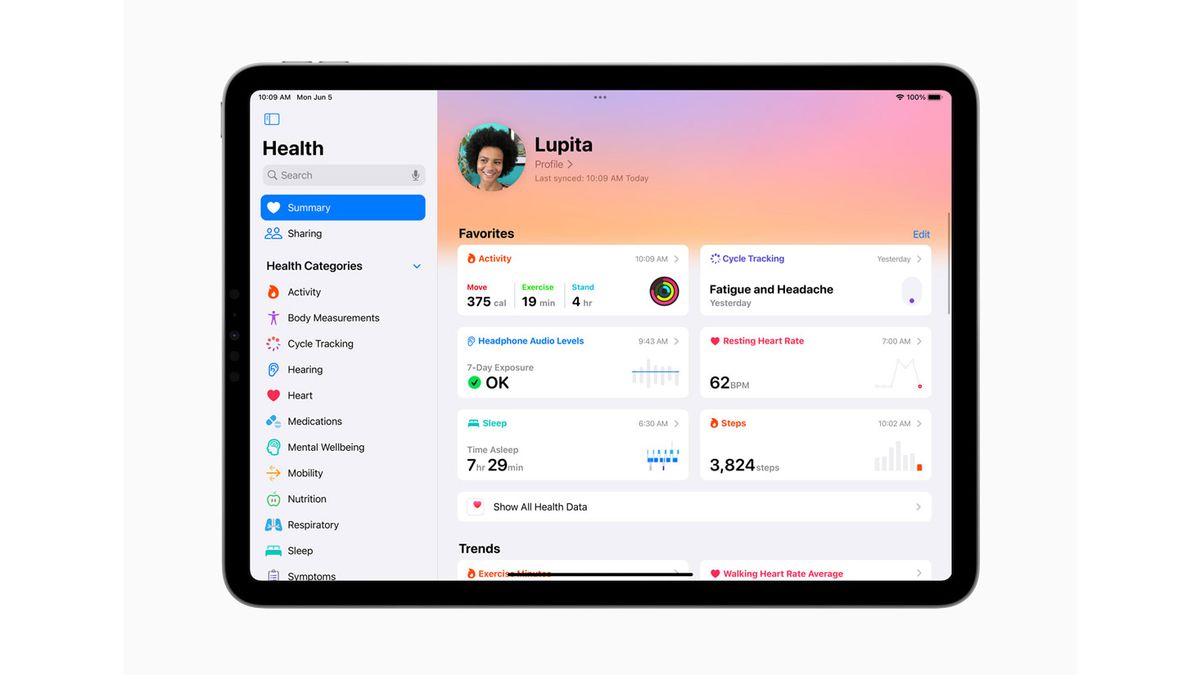 Ipad apple health sale