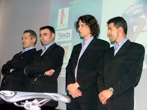 Four young sport directors Christophe Faudot, Christian Guiberteau, Ismael Mottier and Dominique Arnould (L to R)