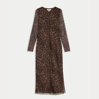 cut out of M&S Collection Mesh Jersey Animal Print Midi Column Dress