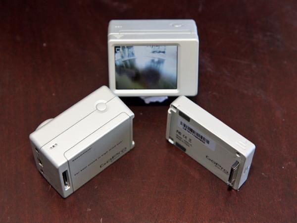 GoPro's latest camera design features an extra port on the back for snap-on accessories like an LCD screen or extra battery.