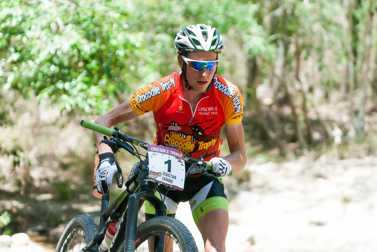 Sebastien Carabin in the Crocodile Trophy leader's jersey