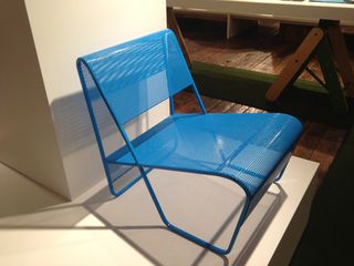 Blue metal chair