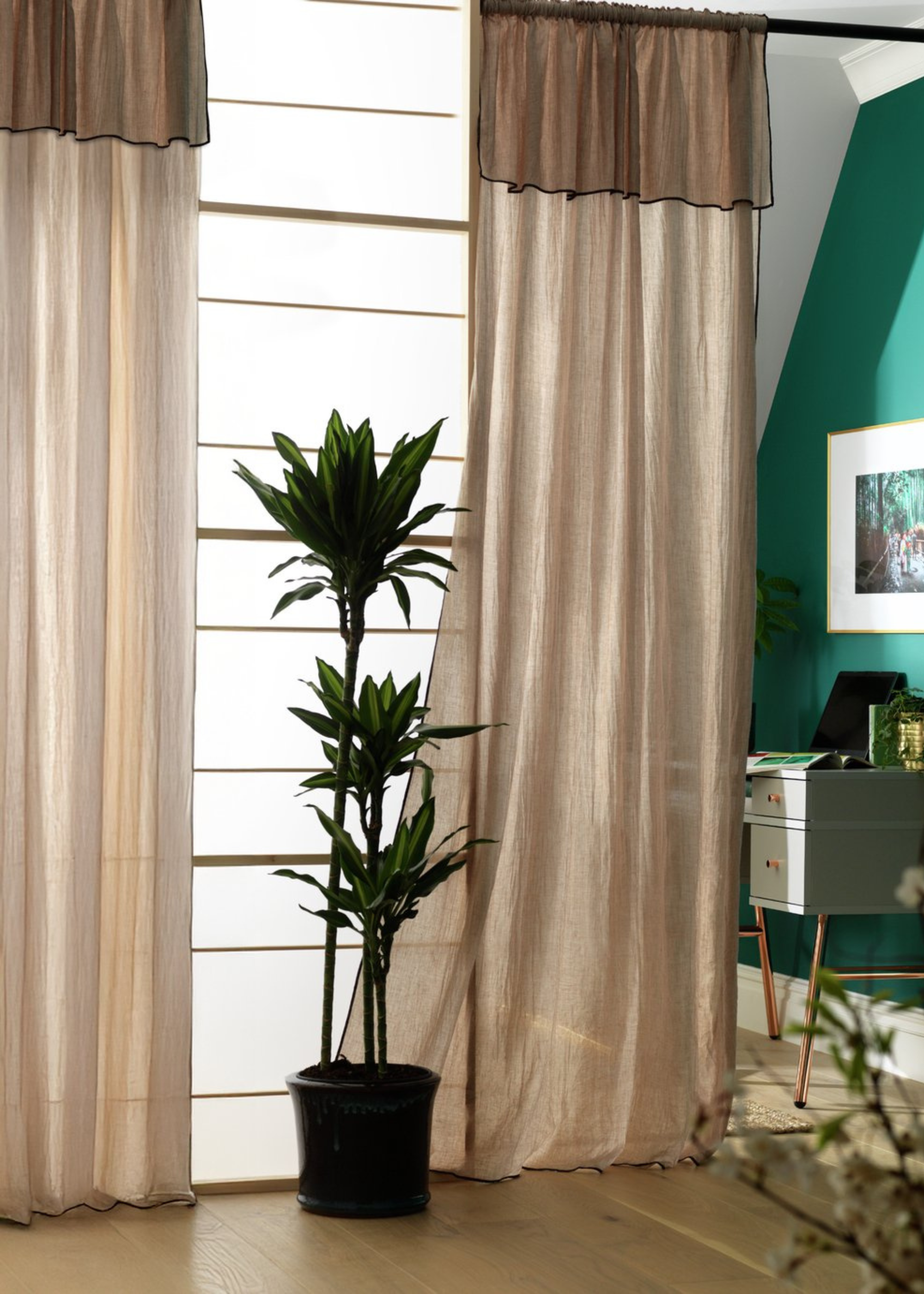 Habitat, Habitat Double Unlined Voile Curtain - Natural - 140x229cm