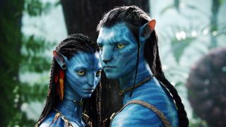 Zoe Saldana and Sam Worthington in Avatar