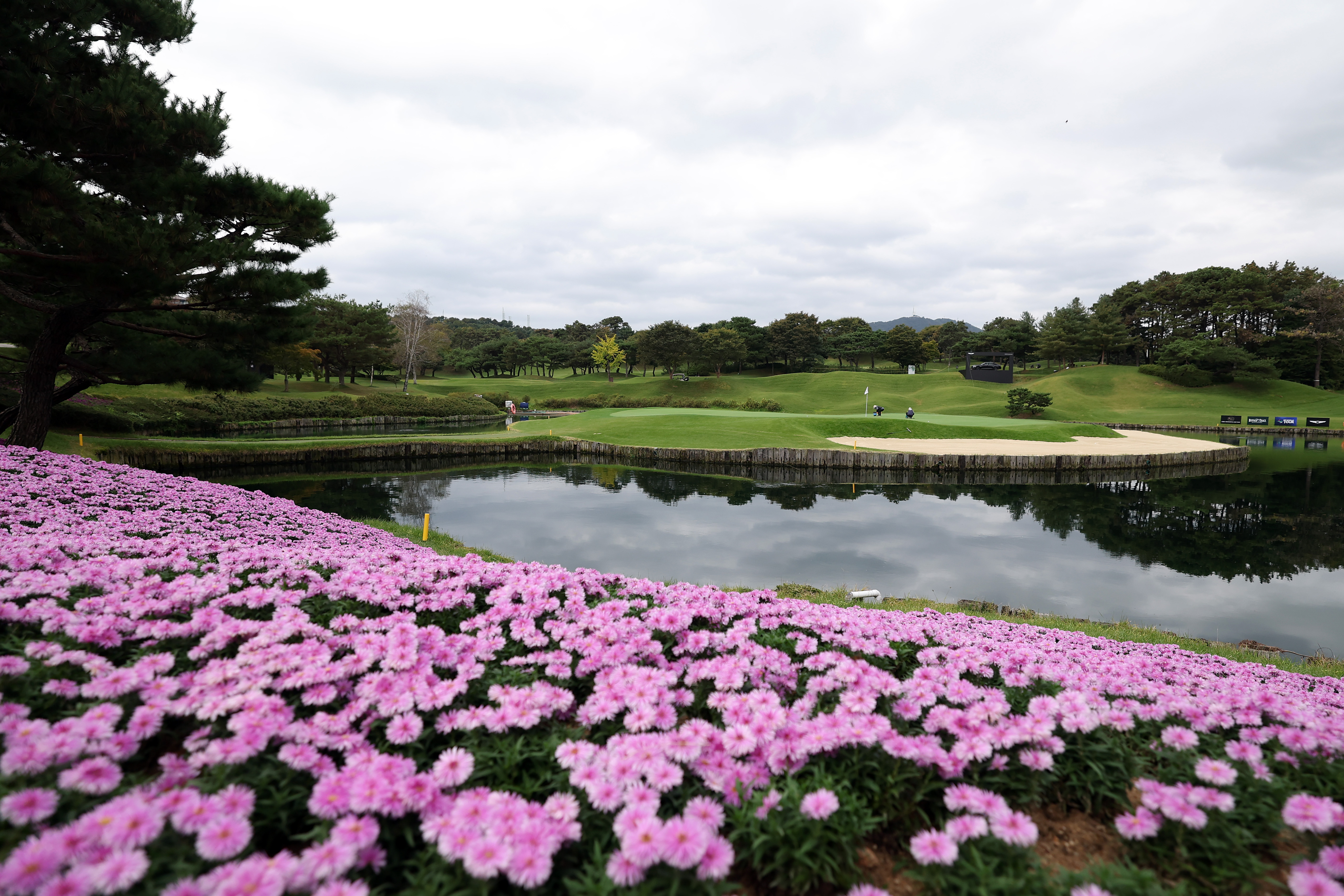 A general view of the 13th hole prior to the Genesis Championship 2025 at Woo Jeong Hills Country Club