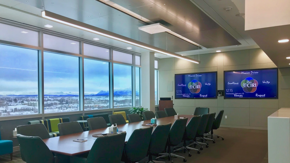 Cook Inlet Region, Inc. recently upgraded the conferencing facilities in its Anchorage headquarters with Sennheiser TeamConnect Ceiling microphones.