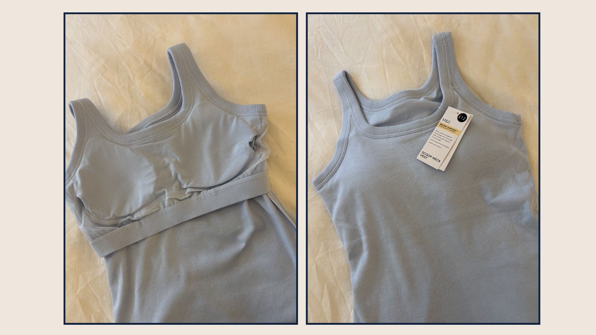 two flat lay shots of the M&amp;amp;S vest