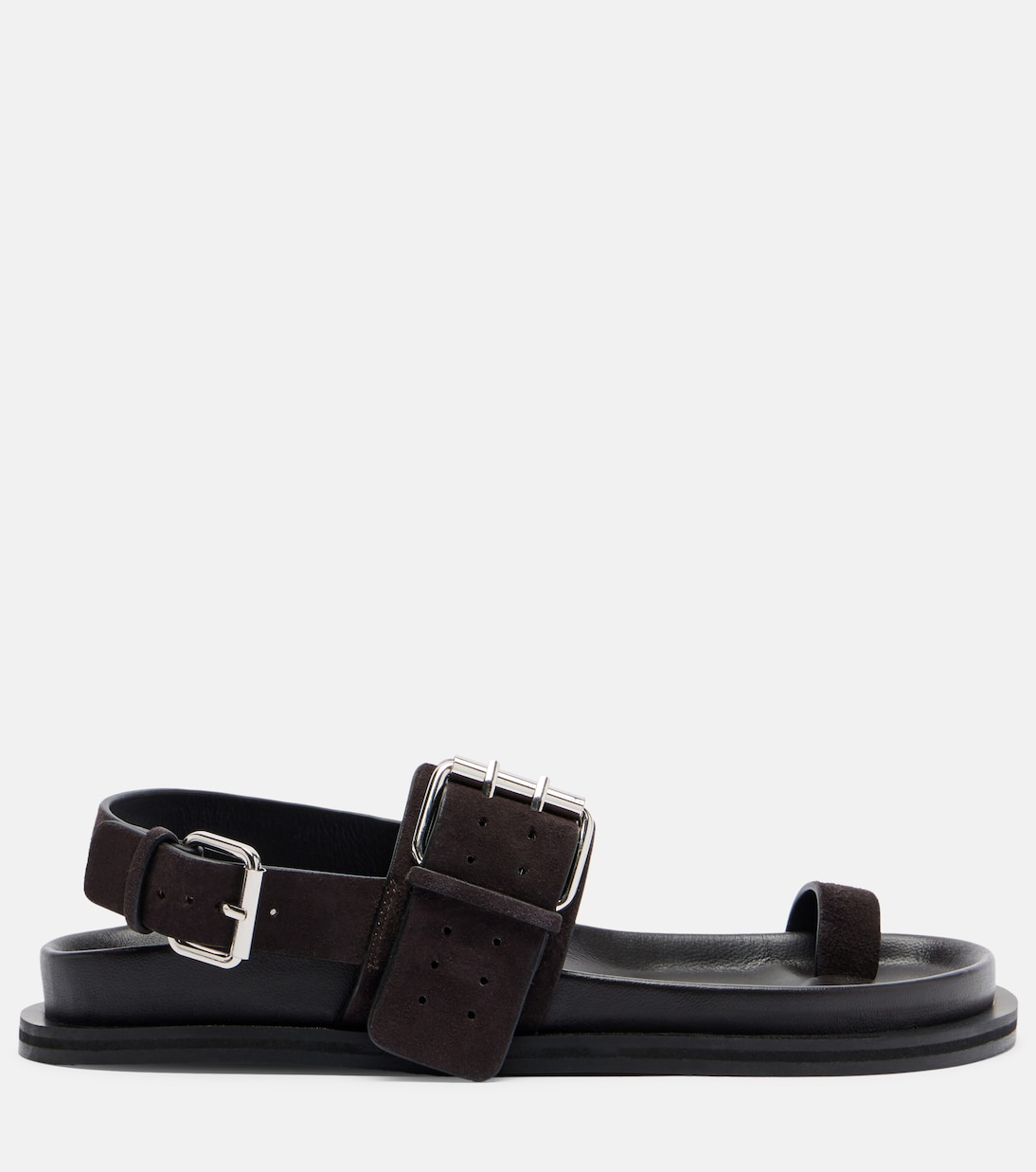 Hattie Suede Sandals in Black - a Emery