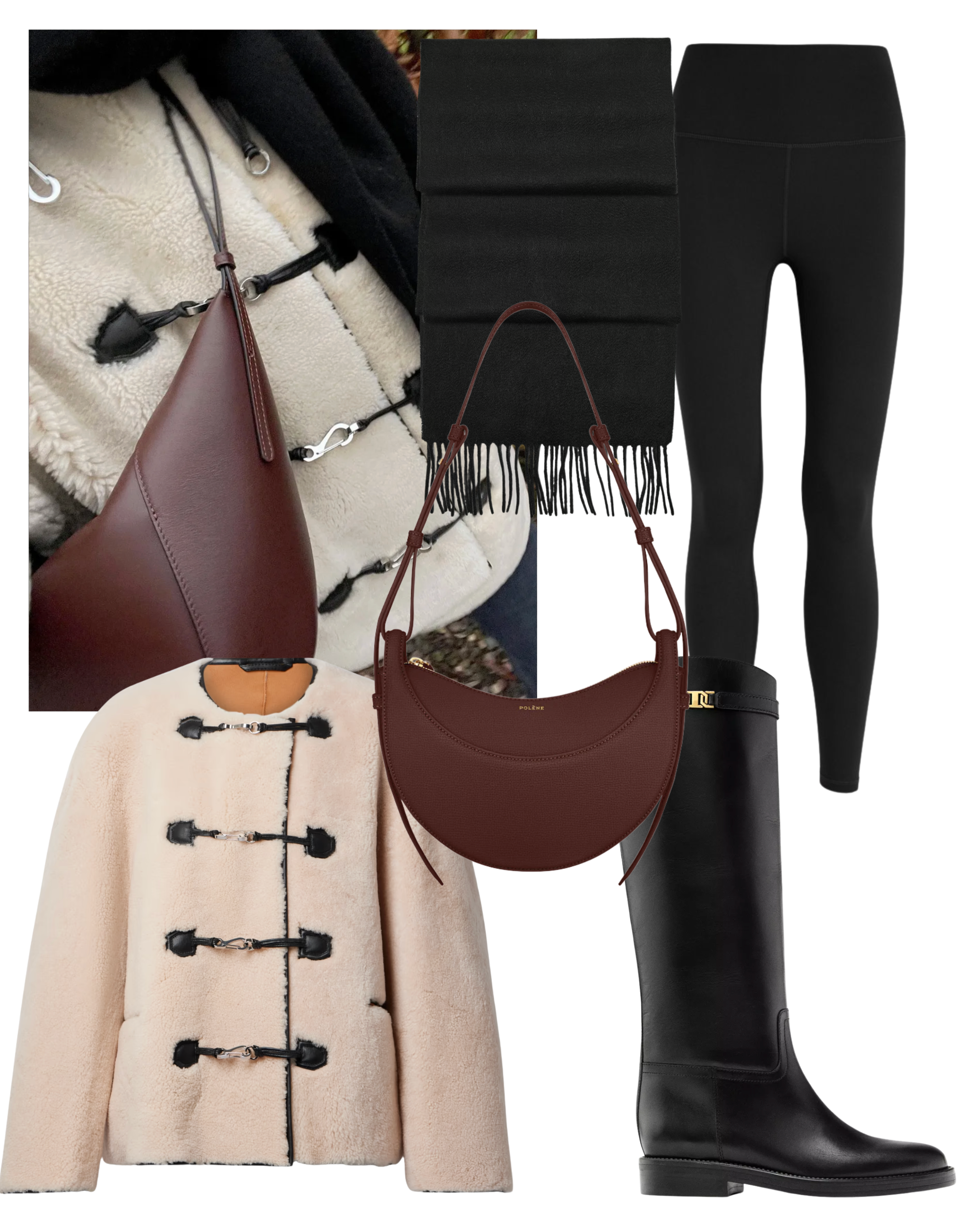 @lucywilliams02 wears toteme shearling jacket and leggings