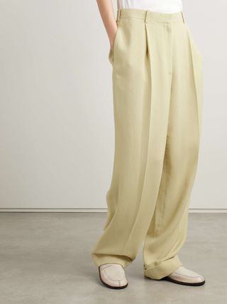 Tor Pleated Woven Wide-Leg Pants