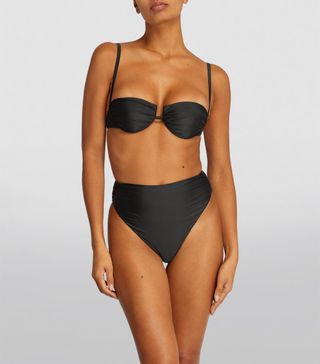 Womens Sir. Black Gathered Zoya Bikini Top | Harrods Uk