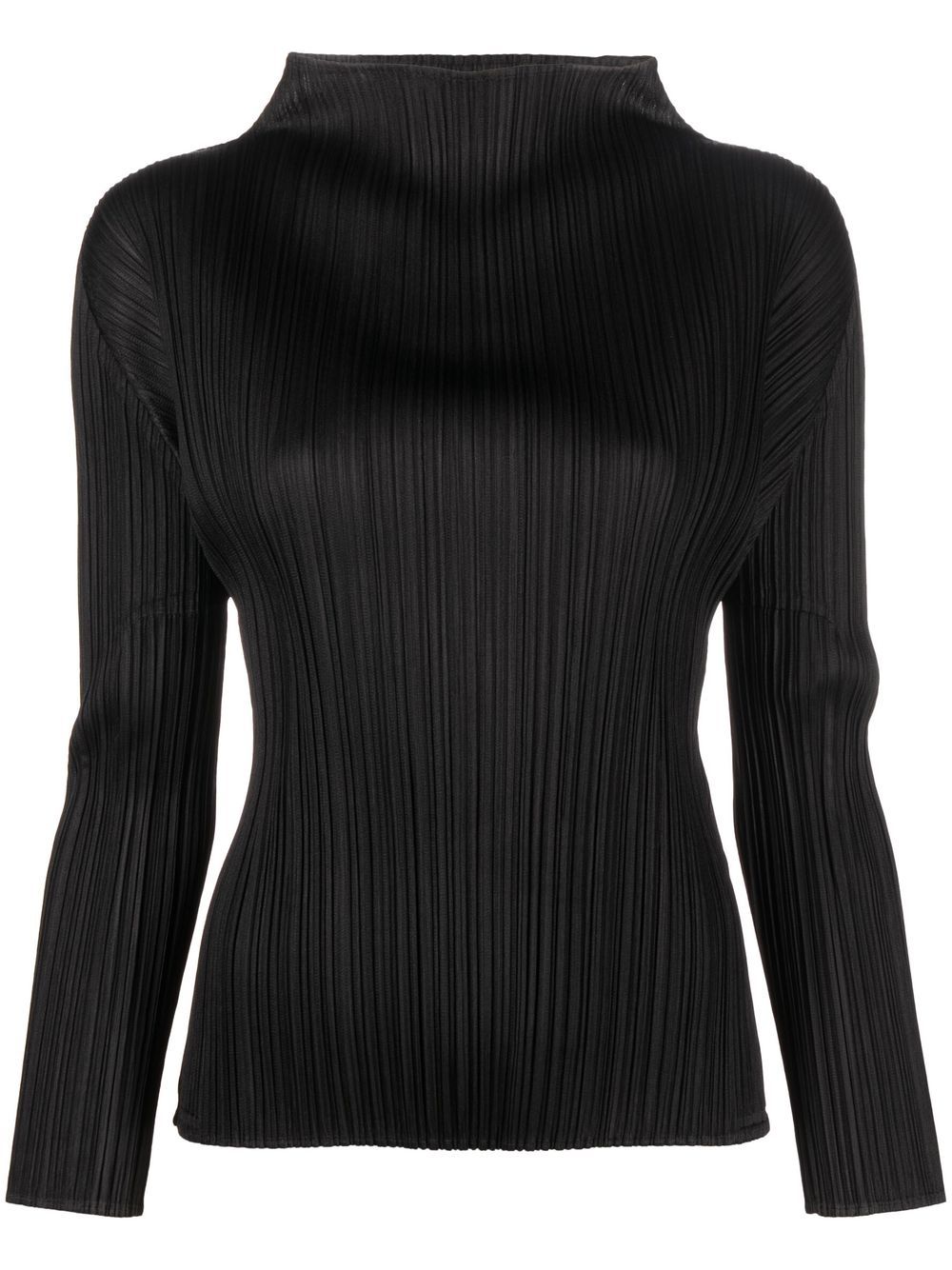 High-Neck Pleated Top