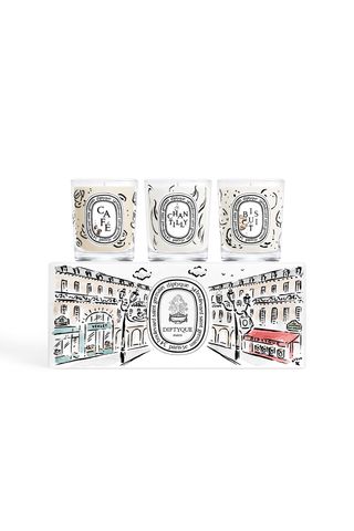 Diptyque Café (Coffee), Chantilly (Whipped Cream) & Biscuit (Cookie) 3-Piece Mini Candle Set