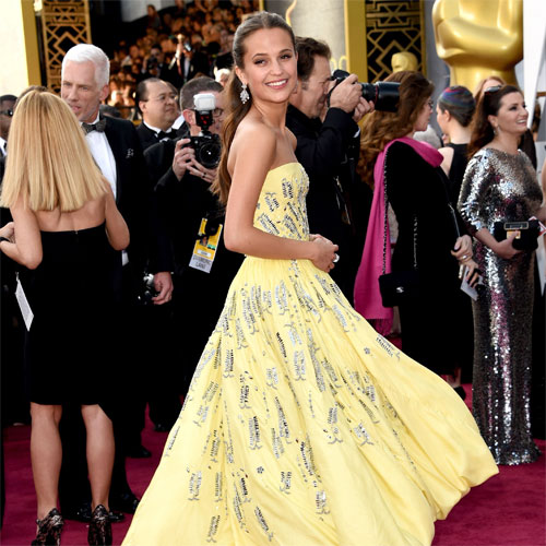 Met Gala: Alicia Vikander wears an elegant Louis Vuitton gown