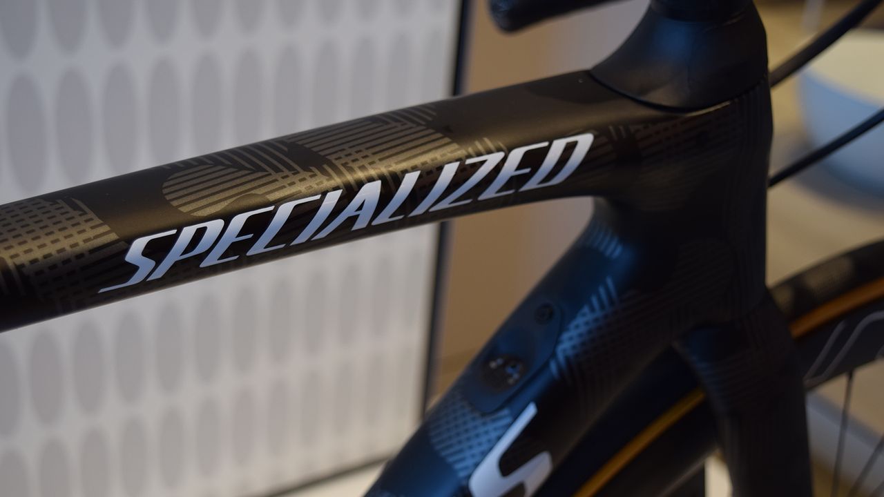 Gilbert and Lampaert's bikes had the special team issue design on the frameset