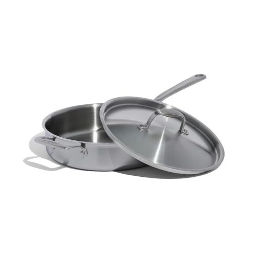 Made in Cookware - 3.5 Quart Stainless Steel Saute Pan - 5 Ply Stainless Clad - Professional Cookware - Induction Compatible - Crafted in Italy