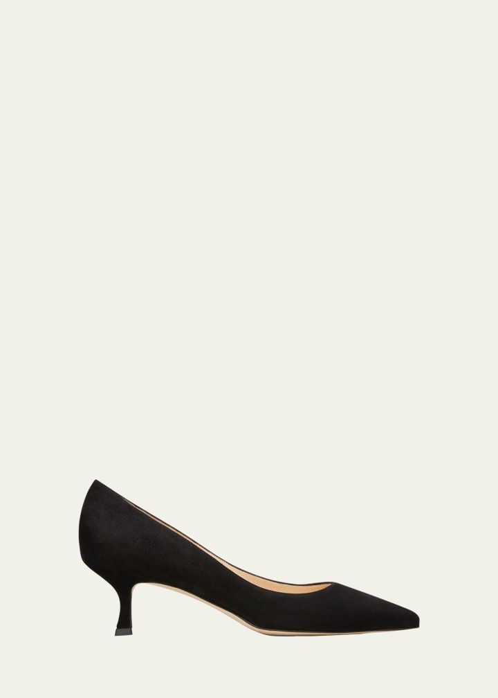 Srila Suede Low-Heel Pump