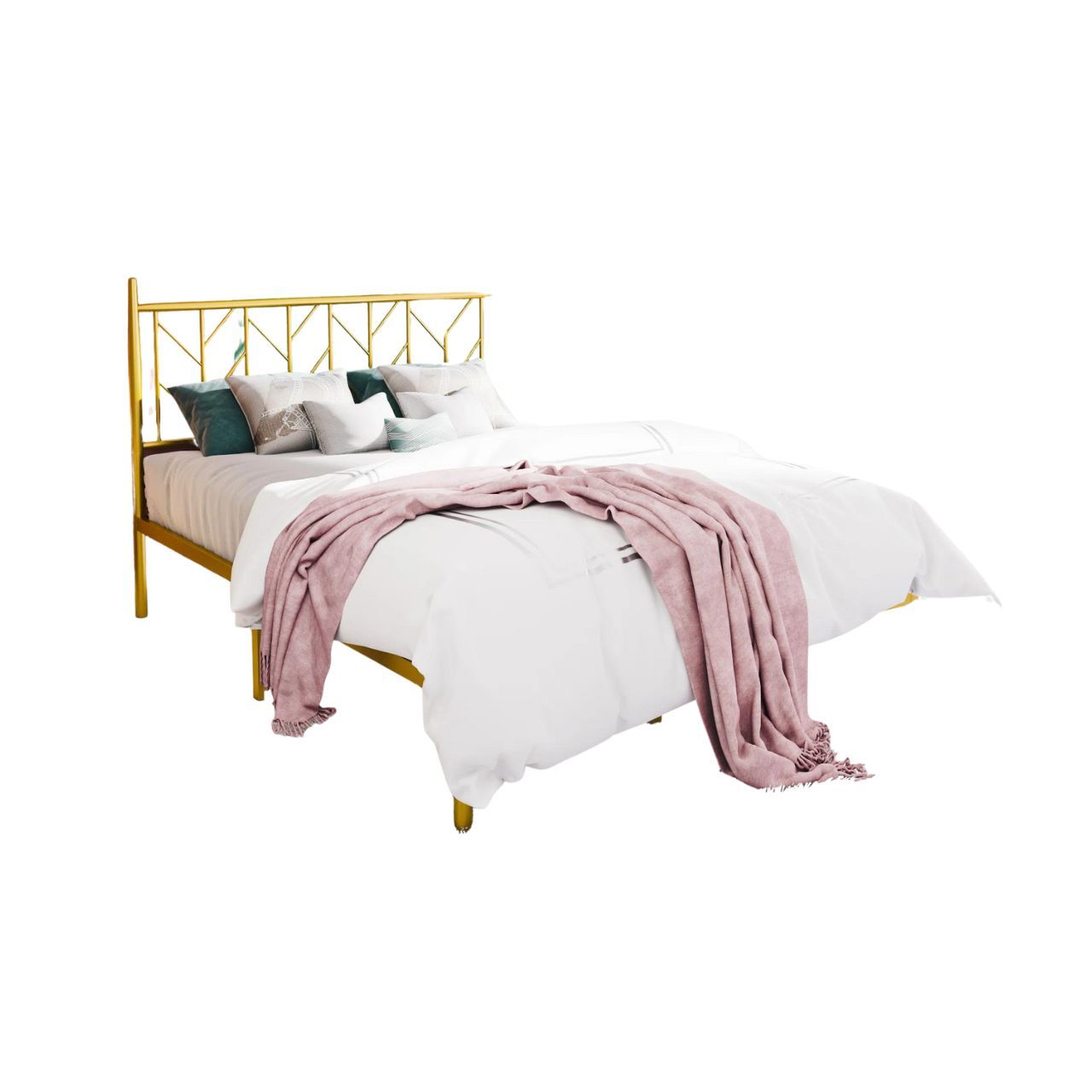 Rayne Vintage bingkai tempat tidur logam profil rendah