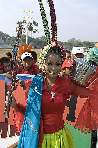 A local dancer in Pekan before the start to stage three of the 2010 Tour de Langkawi.