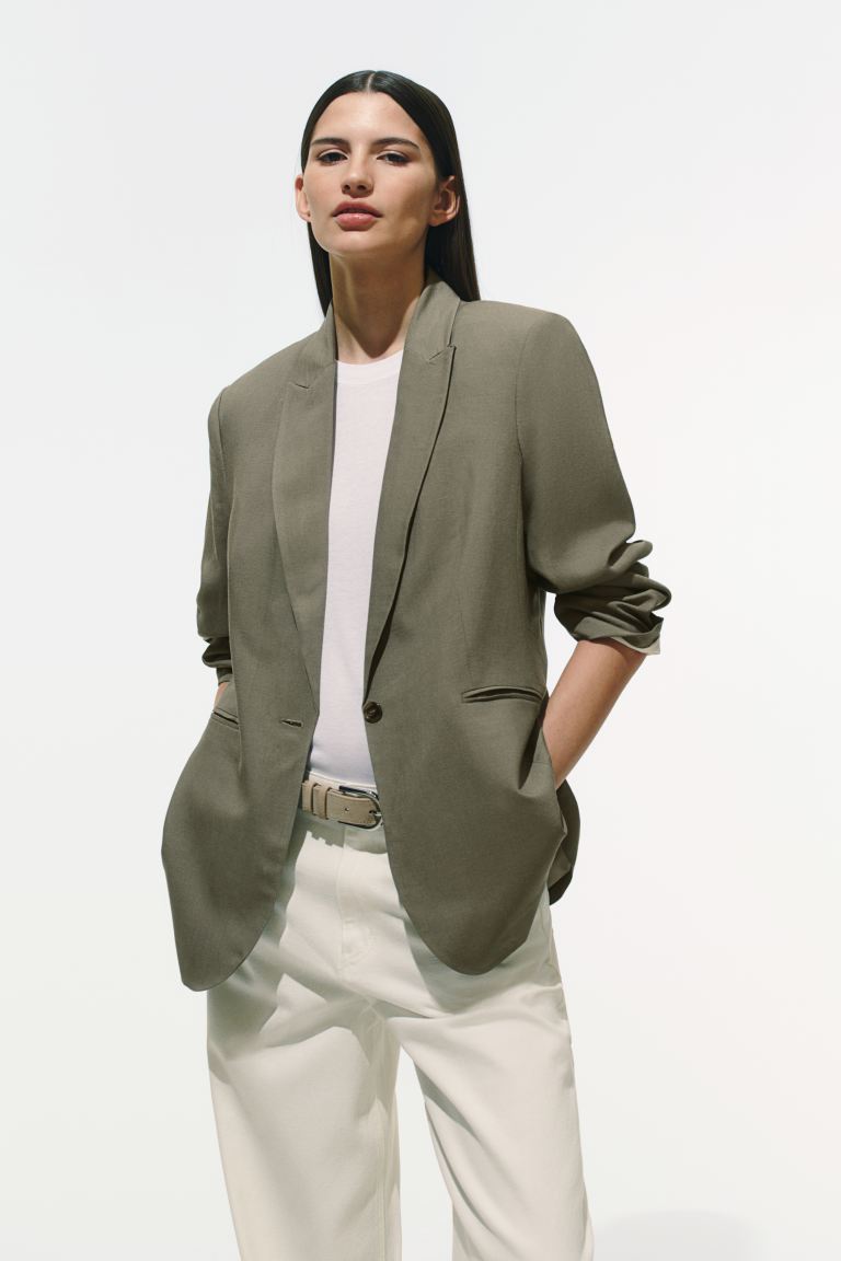 Linen-Blend Blazer