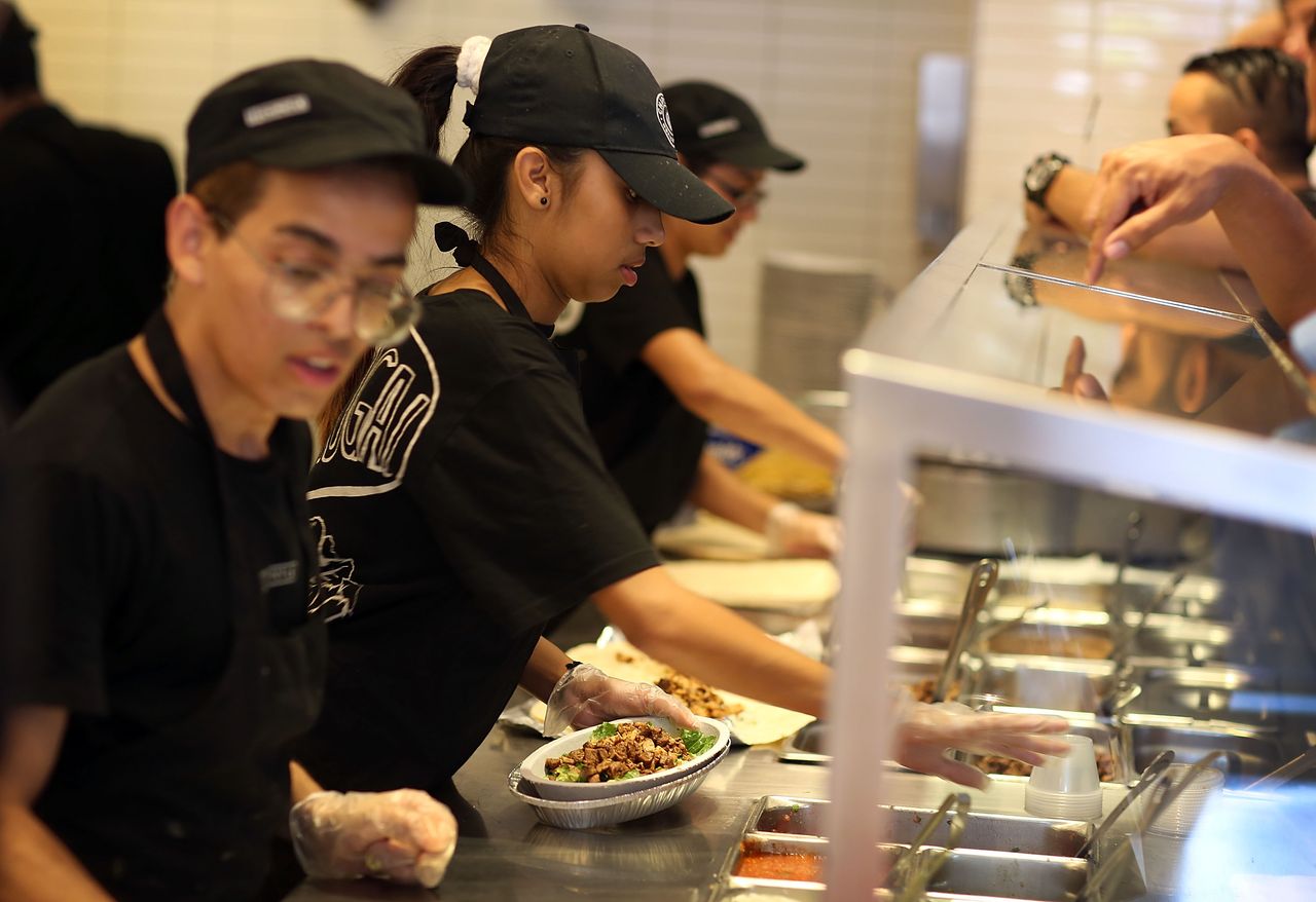 A Chipotle restaurant. 