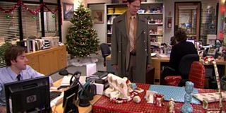 Dwight's desk all wrapped up in The Office.