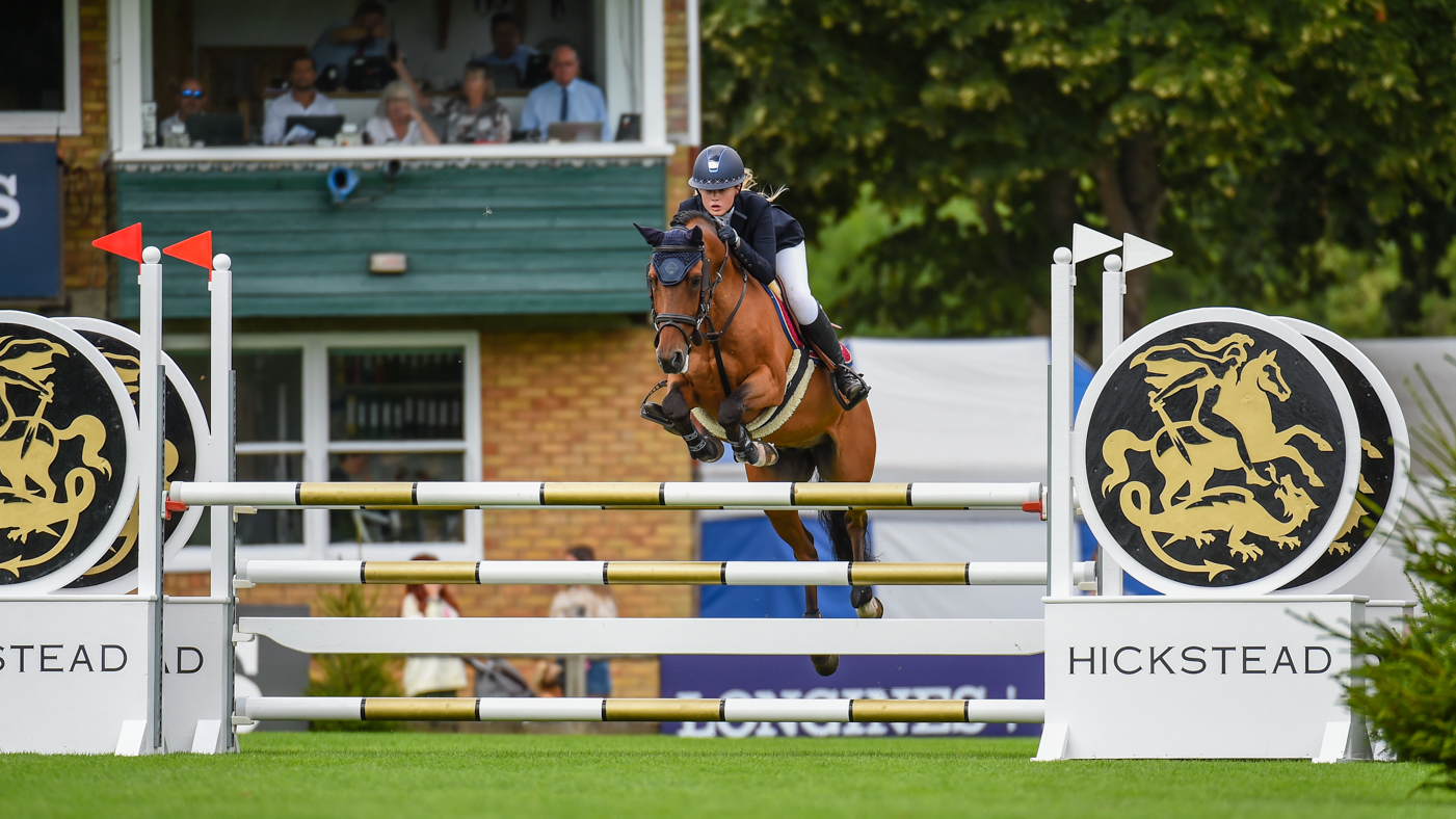 Tilly Bamford riding at the Royal International