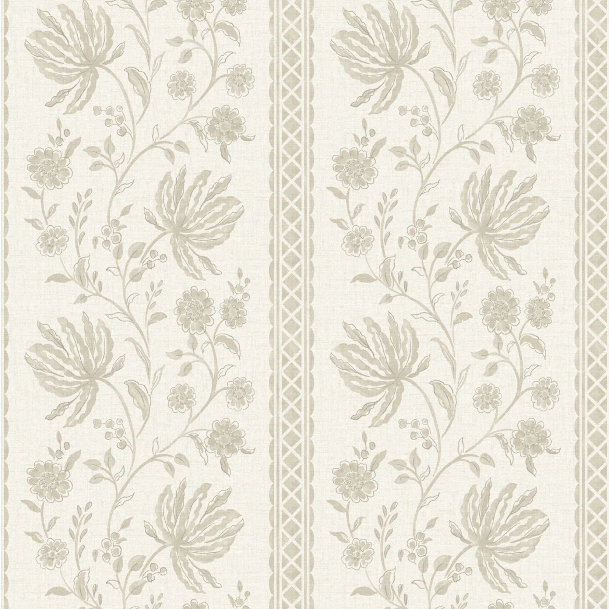 Edgemoor Jacobean Stripe Wallpaper By Erin Gates (Gray)