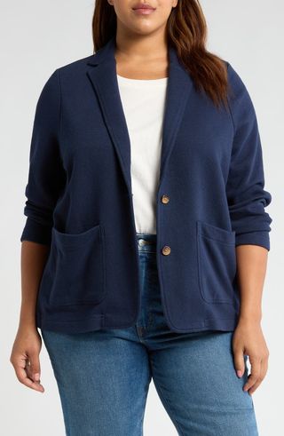 Relaxed Knit Blazer